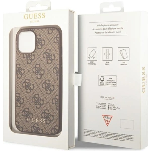Etui Guess GUHCP14MG4GFBR Apple iPhone 14 Plus / 15 Plus brązowy/brown hard case 4G Metal Gold Logo