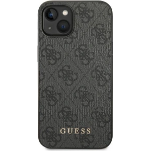 Etui Guess GUHCP14MG4GFGR Apple iPhone 14 Plus / 15 Plus szary/grey hard case 4G Metal Gold Logo