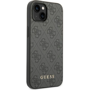 Etui Guess GUHCP14MG4GFGR Apple iPhone 14 Plus / 15 Plus szary/grey hard case 4G Metal Gold Logo