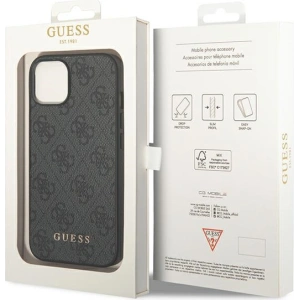 Etui Guess GUHCP14MG4GFGR Apple iPhone 14 Plus / 15 Plus szary/grey hard case 4G Metal Gold Logo