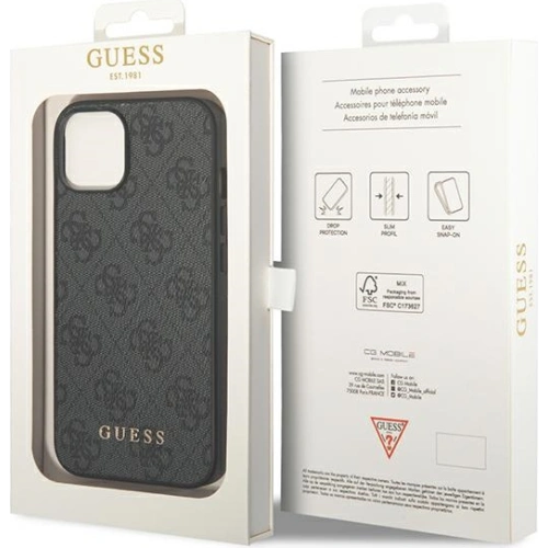 Kup Case Guess GUHCP14MG4GFGR Apple iPhone 14 Plus / 15 Plus grau/grey Hardcase 4G Metall Gold-Logo - GUE1904 - {ean13} - Sklep Home Screen