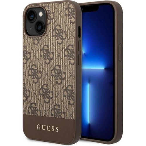 Buy Guess GUHCP14MG4GLBR Apple iPhone 14 Plus / 15 Plus brown hard case 4G Stripe Collection - GUE1906 - {ean13} - Home Screen Store Europe