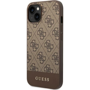 Etui Guess GUHCP14MG4GLBR Apple iPhone 14 Plus / 15 Plus brązowy/brown hard case 4G Stripe Collection