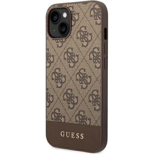 Buy Guess GUHCP14MG4GLBR Apple iPhone 14 Plus / 15 Plus brown hard case 4G Stripe Collection - GUE1906 - {ean13} - Home Screen Store Europe