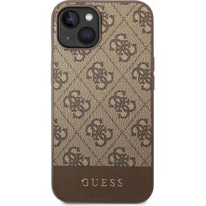 Etui Guess GUHCP14MG4GLBR Apple iPhone 14 Plus / 15 Plus brązowy/brown hard case 4G Stripe Collection