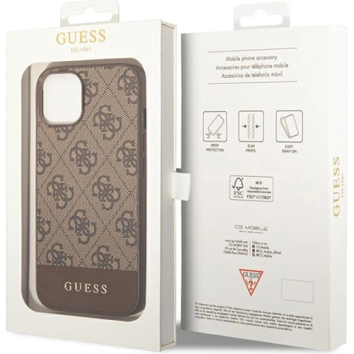 Buy Guess GUHCP14MG4GLBR Apple iPhone 14 Plus / 15 Plus brown hard case 4G Stripe Collection - GUE1906 - {ean13} - Home Screen Store Europe