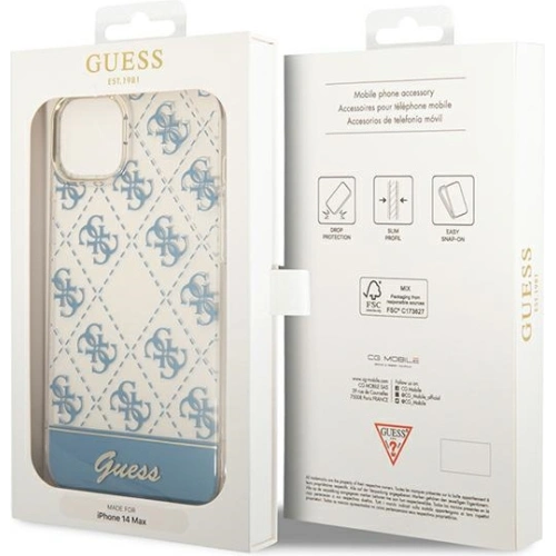 Kup Etui Guess GUHCP14MHG4MHB Apple iPhone 14 Plus / 15 Plus albastru/blue hardcase 4G Pattern Script - GUE1910 - {ean13} - Sklep Home Screen