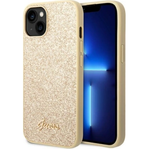 Etui Guess GUHCP14MHGGSHD Apple iPhone 14 Plus / 15 Plus złoty/gold hard case Glitter Script