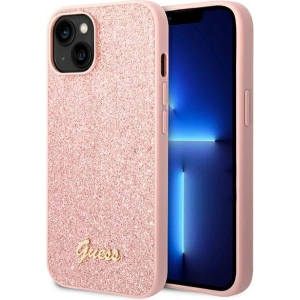Etui Guess GUHCP14MHGGSHP Apple iPhone 14 Plus / 15 Plus różowy/pink hard case Glitter Script