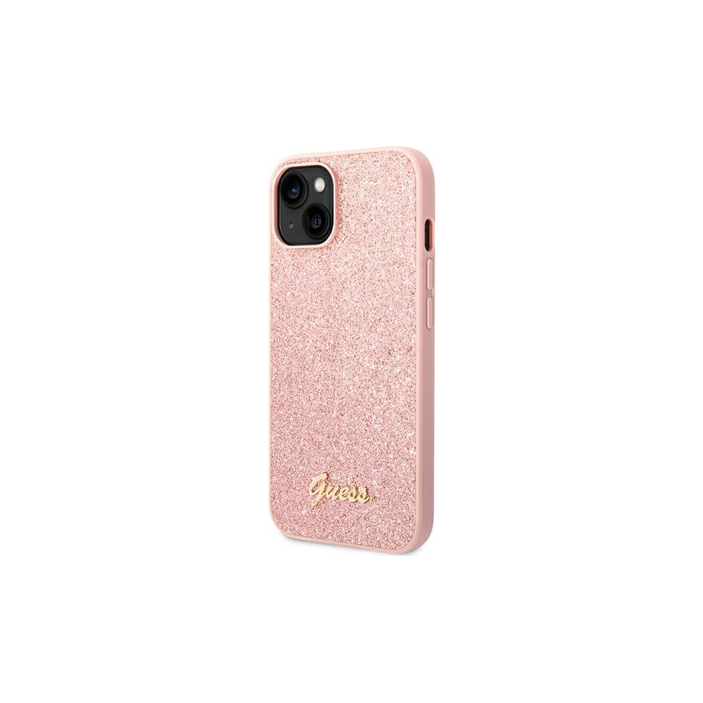 Etui Guess GUHCP14MHGGSHP Apple iPhone 14 Plus / 15 Plus różowy/pink hard case Glitter Script
