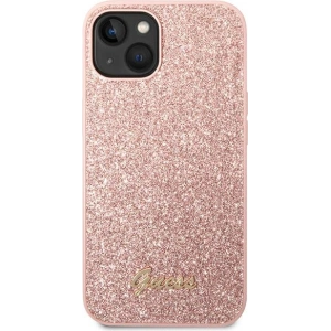 Etui Guess GUHCP14MHGGSHP Apple iPhone 14 Plus / 15 Plus różowy/pink hard case Glitter Script