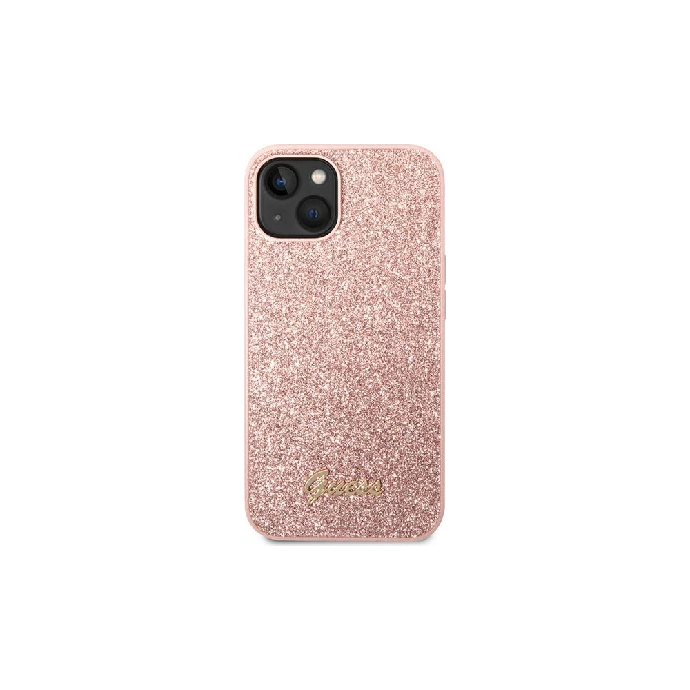 Etui Guess GUHCP14MHGGSHP Apple iPhone 14 Plus / 15 Plus różowy/pink hard case Glitter Script