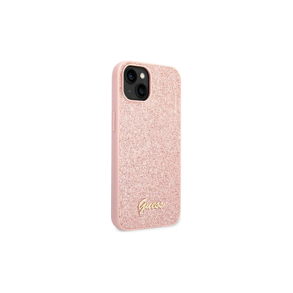 Etui Guess GUHCP14MHGGSHP Apple iPhone 14 Plus / 15 Plus różowy/pink hard case Glitter Script