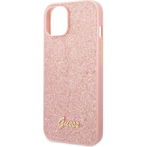 Etui Guess GUHCP14MHGGSHP Apple iPhone 14 Plus / 15 Plus różowy/pink hard case Glitter Script