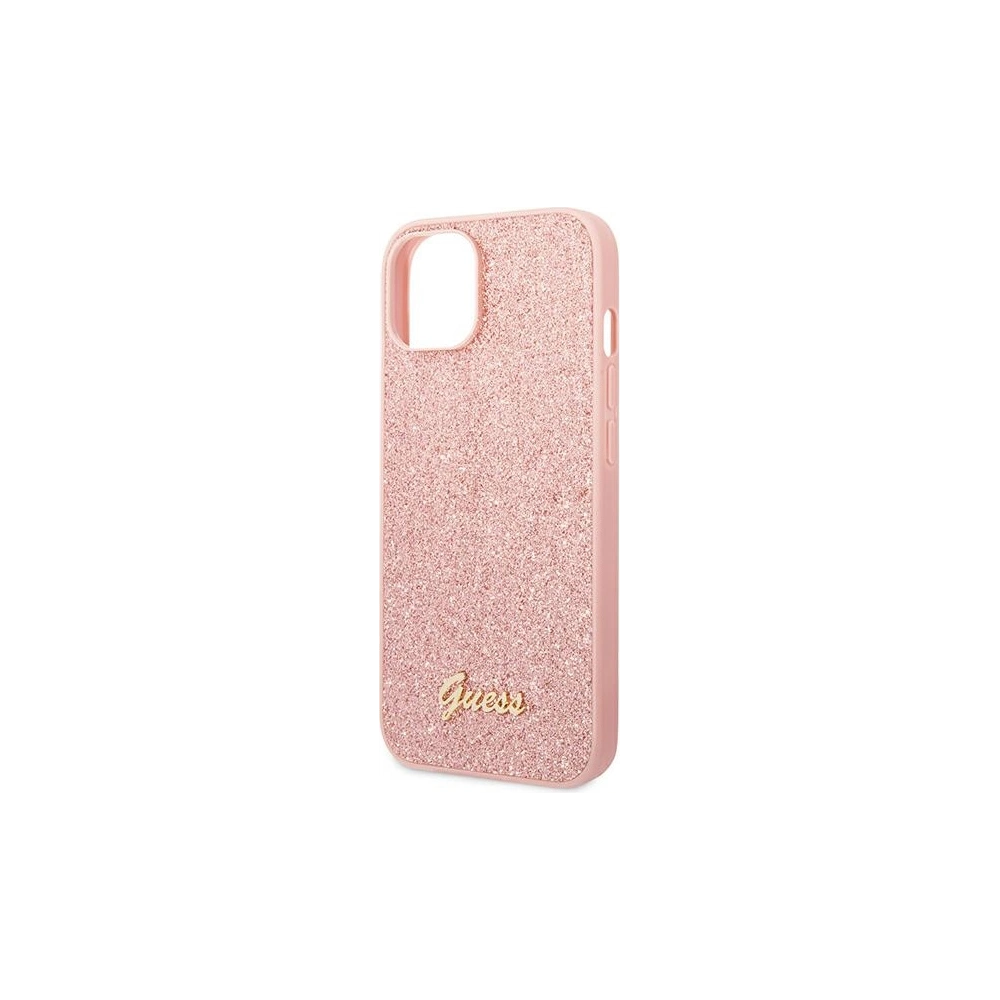 Etui Guess GUHCP14MHGGSHP Apple iPhone 14 Plus / 15 Plus różowy/pink hard case Glitter Script