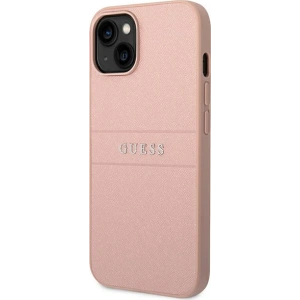 Etui Guess GUHCP14MPSASBPI Apple iPhone 14 Plus / 15 Plus różowy/pink Saffiano Strap