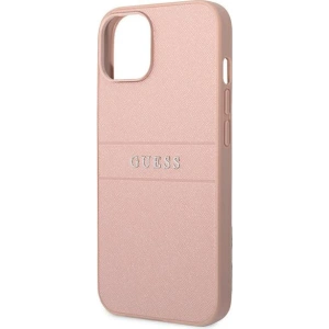 Etui Guess GUHCP14MPSASBPI Apple iPhone 14 Plus / 15 Plus różowy/pink Saffiano Strap