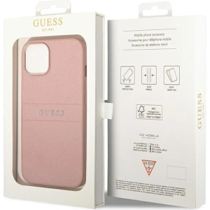 Etui Guess GUHCP14MPSASBPI Apple iPhone 14 Plus / 15 Plus różowy/pink Saffiano Strap