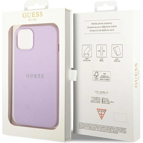 Kup Etui Guess GUHCP14MPSASBPU Apple iPhone 14 Plus / 15 Plus fioletowy/purple Saffiano Strap - GUE1917 - {ean13} - Sklep Home Screen