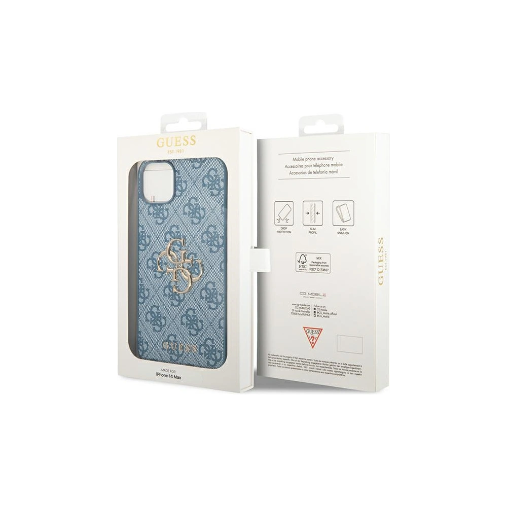 Etui Guess GUHCP14S4GMGBL Apple iPhone 14 niebieski/blue hardcase 4G Big Metal Logo
