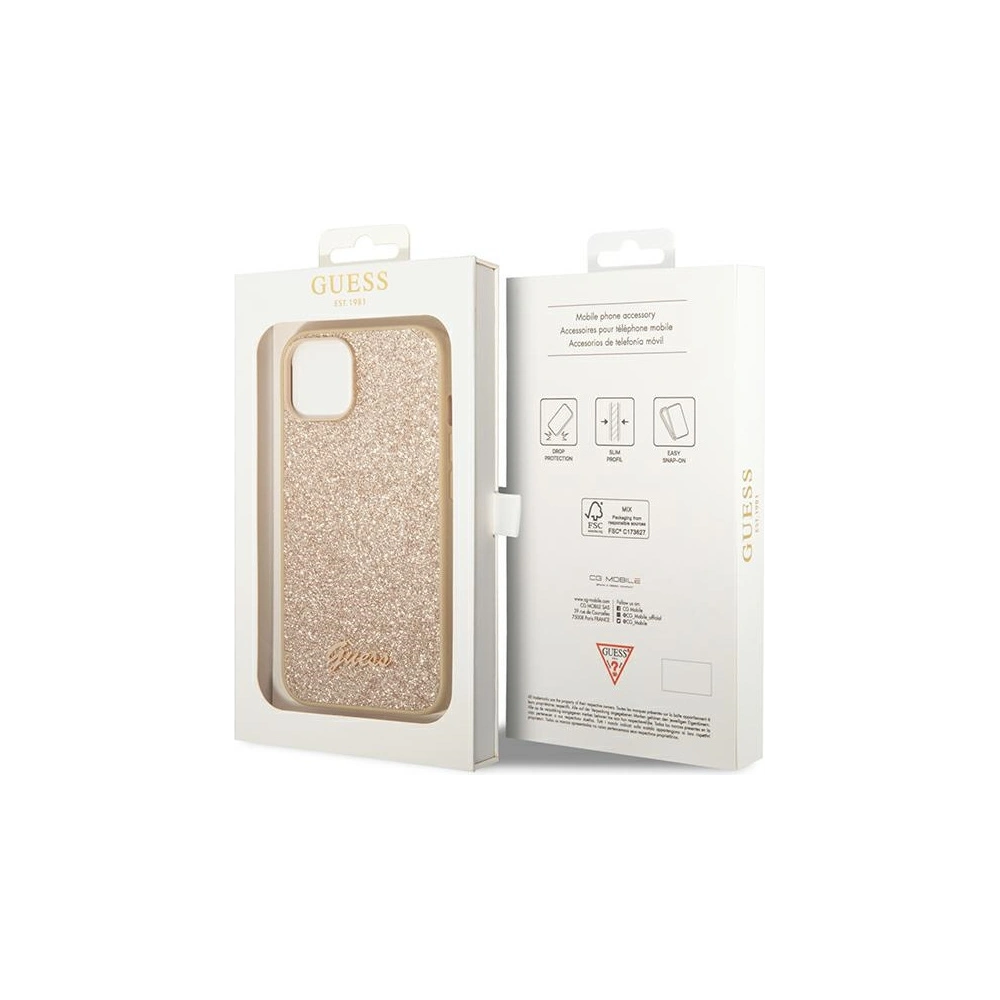 Etui Guess GUHCP14SHGGSHD Apple iPhone 14 złoty/gold hard case Glitter Script