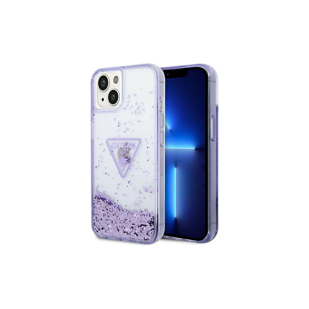 Etui Guess GUHCP14SLFCTPU Apple iPhone 14 fioletowy/purple hardcase Liquid Glitter Palm Collection