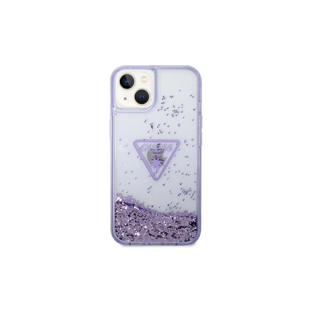 Etui Guess GUHCP14SLFCTPU Apple iPhone 14 fioletowy/purple hardcase Liquid Glitter Palm Collection