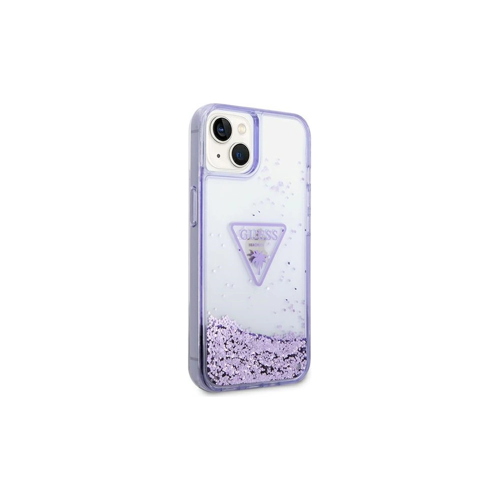 Etui Guess GUHCP14SLFCTPU Apple iPhone 14 fioletowy/purple hardcase Liquid Glitter Palm Collection