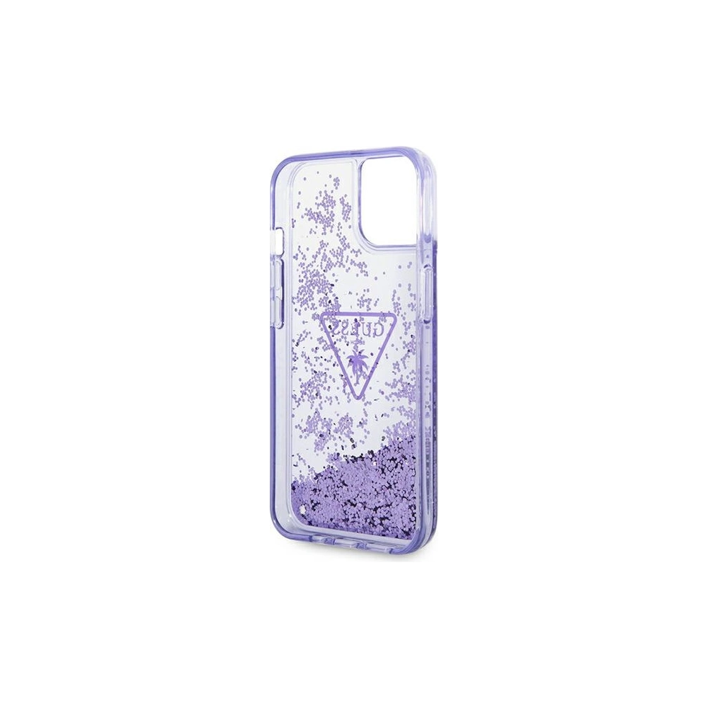 Etui Guess GUHCP14SLFCTPU Apple iPhone 14 fioletowy/purple hardcase Liquid Glitter Palm Collection