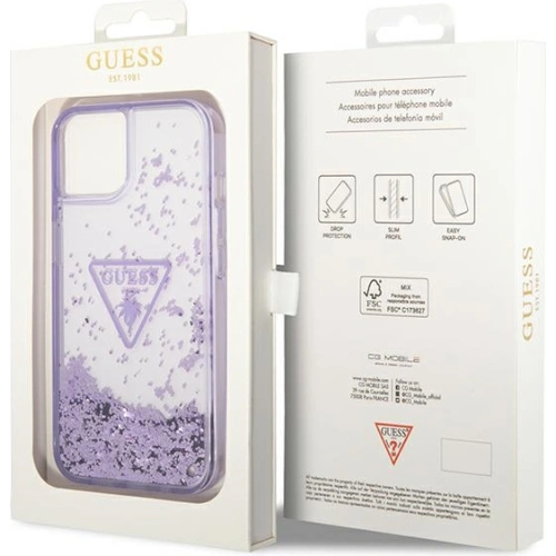Kup Etui Guess GUHCP14SLFCTPU Apple iPhone 14 fioletowy/purple hardcase Liquid Glitter Palm Collection - GUE1934 - {ean13} - Sklep Home Screen