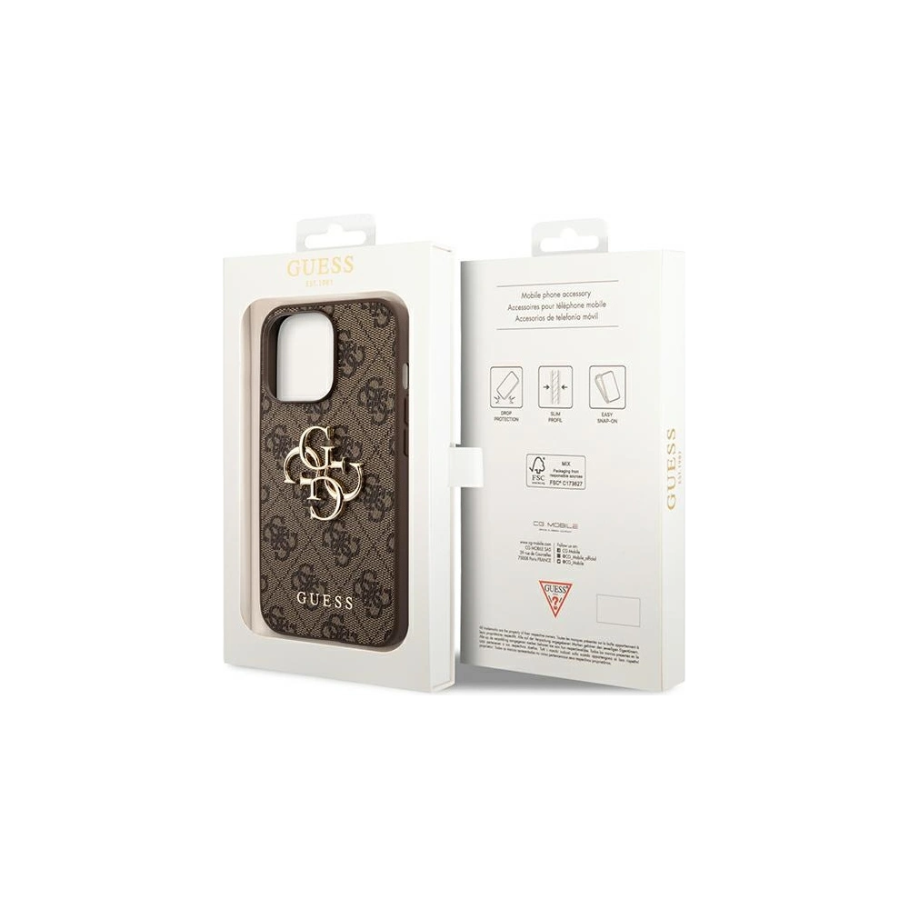 Etui Guess GUHCP14X4GMGBR Apple iPhone 14 Pro Max brązowy/brown hardcase 4G Big Metal Logo