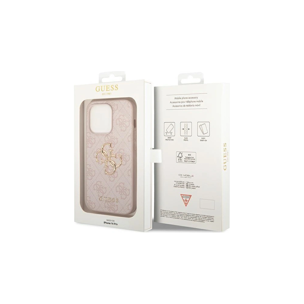 Etui Guess GUHCP14X4GMGPI Apple iPhone 14 Pro Max różowy/pink hardcase 4G Big Metal Logo