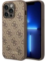 Case Guess GUHCP14XG4GFBR Apple iPhone 14 Pro Max braun/brown Hartschale 4G Metall Gold Logo