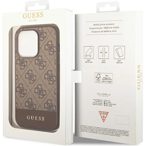 Kup Etui Guess GUHCP14XG4GLBR Apple iPhone 14 Pro Max brązowy/brown hard case 4G Stripe Collection - GUE1945 - {ean13} - Sklep Home Screen