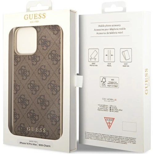 Kup Etui Guess GUHCP14XGF4GBR Apple iPhone 14 Pro Max brązowy/brown hardcase 4G Charms Collection - GUE1947 - {ean13} - Sklep Home Screen