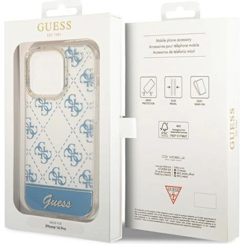 Kup Etui Guess GUHCP14XHG4MHB Apple iPhone 14 Pro Max niebieski/blue hardcase 4G Pattern Script - GUE1949 - {ean13} - Sklep Home Screen