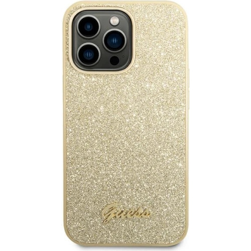 Kup Etui Guess GUHCP14XHGGSHD Apple iPhone 14 Pro Max złoty/gold hard case Glitter Script - GUE1950 - {ean13} - Sklep Home Screen