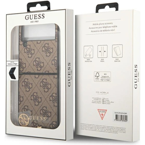 Kup Etui Guess GUHCZF4GF4GBR Samsung Galaxy Z Flip 4 brązowy/brown hard case 4G Charms Collection - GUE1957 - {ean13} - Sklep Home Screen