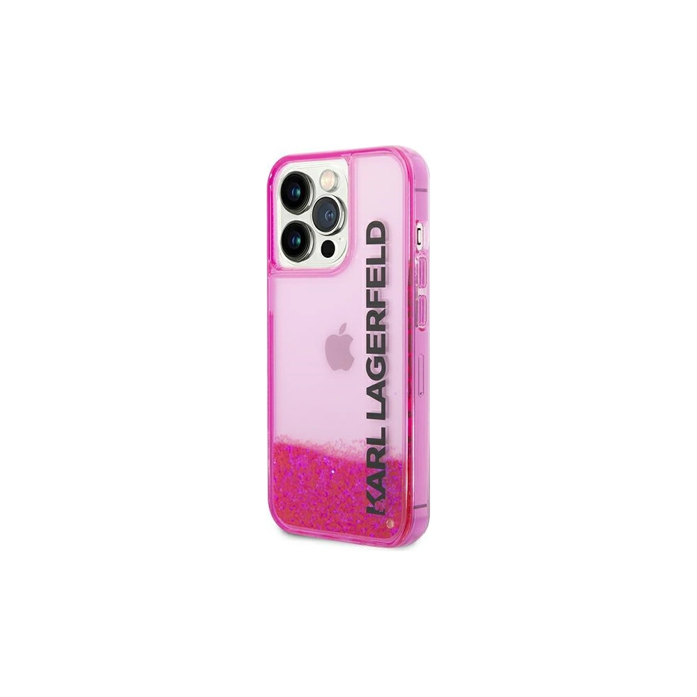 Etui Karl Lagerfeld KLHCP14LLCKVF Apple iPhone 14 Pro różowy/pink hardcase Liquid Glitter Elong