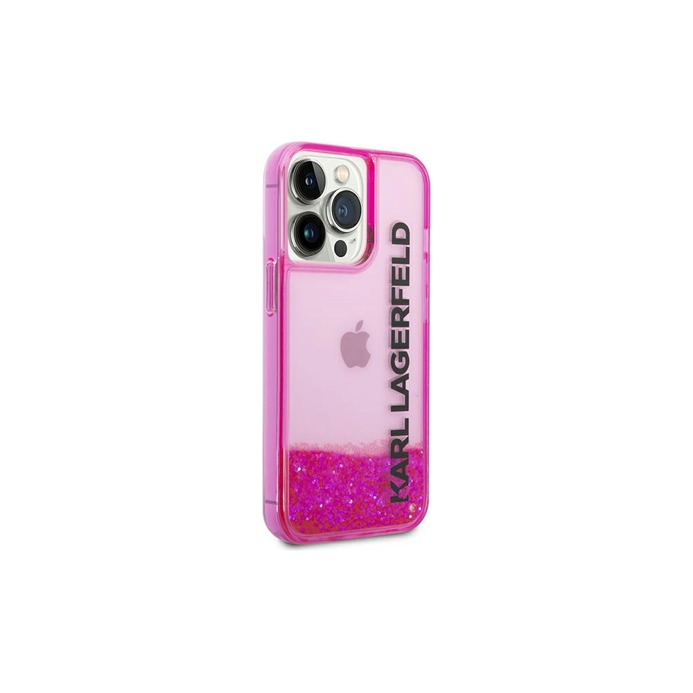Etui Karl Lagerfeld KLHCP14LLCKVF Apple iPhone 14 Pro różowy/pink hardcase Liquid Glitter Elong