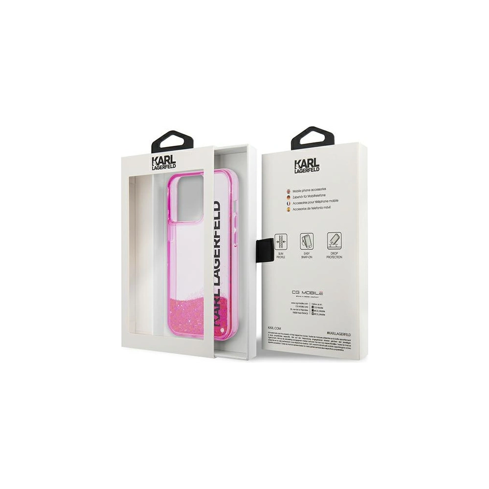 Etui Karl Lagerfeld KLHCP14LLCKVF Apple iPhone 14 Pro różowy/pink hardcase Liquid Glitter Elong