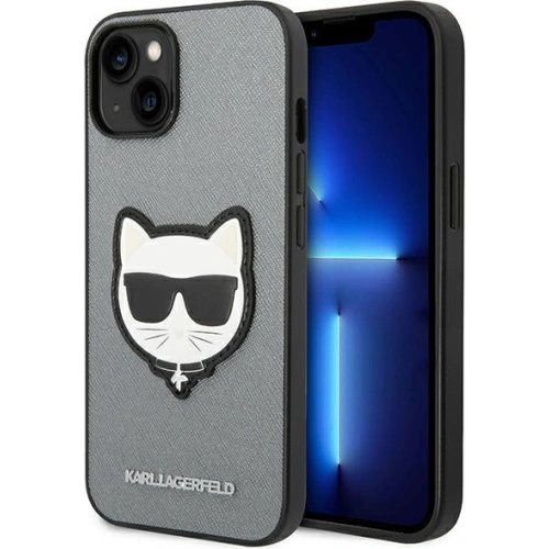 Kup Etui Karl Lagerfeld KLHCP14MSAPCHG Apple iPhone 14 Plus / 15 Plus hardcase srebrny/silver Saffiano Choupette Head Patch - KLD996 - {ean13} - Sklep Home Screen