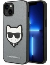 Etui Karl Lagerfeld KLHCP14MSAPCHG Apple iPhone 14 Plus / 15 Plus hardcase argintiu/silver Saffiano Choupette Head Patch