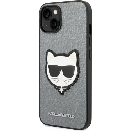 Kup Etui Karl Lagerfeld KLHCP14MSAPCHG Apple iPhone 14 Plus / 15 Plus hardcase srebrny/silver Saffiano Choupette Head Patch - KLD996 - {ean13} - Sklep Home Screen