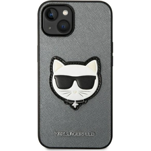 Kup Etui Karl Lagerfeld KLHCP14MSAPCHG Apple iPhone 14 Plus / 15 Plus hardcase srebrny/silver Saffiano Choupette Head Patch - KLD996 - {ean13} - Sklep Home Screen