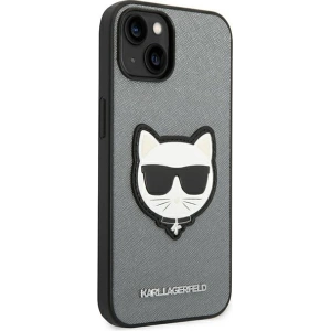 Etui Karl Lagerfeld KLHCP14MSAPCHG Apple iPhone 14 Plus / 15 Plus hardcase srebrny/silver Saffiano Choupette Head Patch