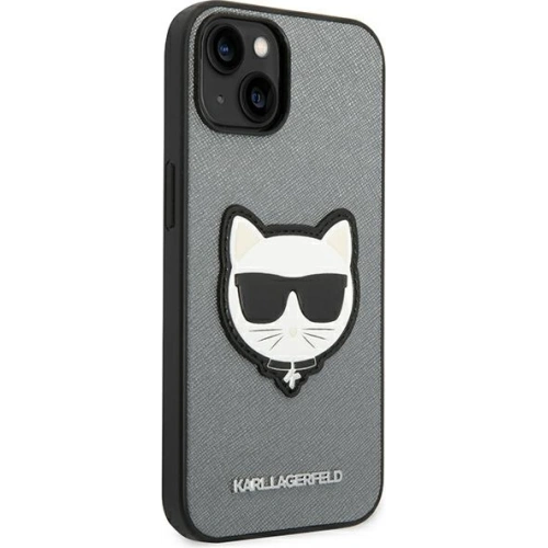 Kup Etui Karl Lagerfeld KLHCP14MSAPCHG Apple iPhone 14 Plus / 15 Plus hardcase srebrny/silver Saffiano Choupette Head Patch - KLD996 - {ean13} - Sklep Home Screen