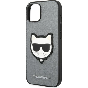 Etui Karl Lagerfeld KLHCP14MSAPCHG Apple iPhone 14 Plus / 15 Plus hardcase srebrny/silver Saffiano Choupette Head Patch