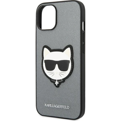 Kup Etui Karl Lagerfeld KLHCP14MSAPCHG Apple iPhone 14 Plus / 15 Plus hardcase srebrny/silver Saffiano Choupette Head Patch - KLD996 - {ean13} - Sklep Home Screen