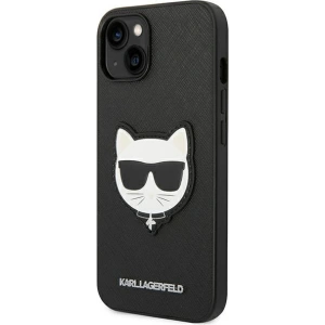 Etui Karl Lagerfeld KLHCP14MSAPCHK Apple iPhone 14 Plus / 15 Plus hardcase czarny/black Saffiano Choupette Head Patch